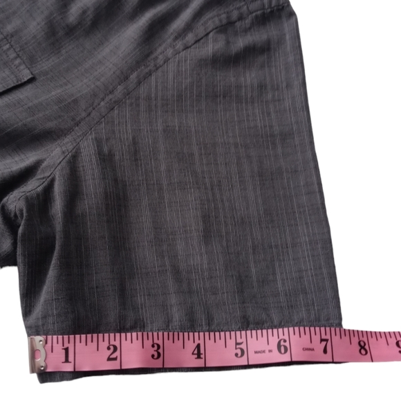 AFANI MEN SHORT SLEEVE BUTTON-DOWN SHIRT. SIZE L. COLOR GRAY - Picture 10 of 12